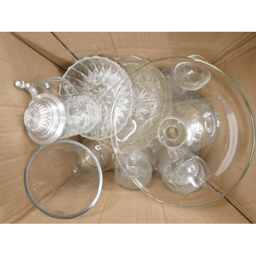 2312 - Four boxes of glassware to include boxed Bohemia crystal vase and Royal Doulton crystal vase, with w... 