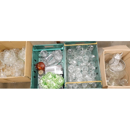 2312 - Four boxes of glassware to include boxed Bohemia crystal vase and Royal Doulton crystal vase, with w... 