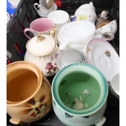 2322 - Large collection of assorted china to include teacups and saucers, teapots, vases, plates, dishes, e... 