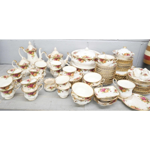 2326 - A large collection of Royal Albert Old Country Roses china including two tureens, two tea pots and a... 