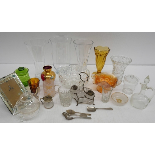 2340 - Three boxes of glass items including Italian lead cut crystal sherry glass set, vases, other glasses... 