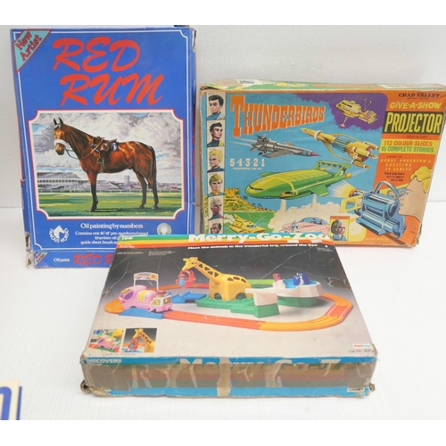 2347 - Two boxes of vintage toys and board games including Nostaglia Game Series Monopoly in a wooden case,... 