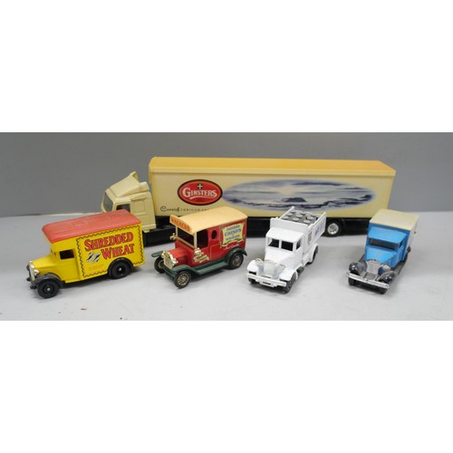 2128 - A large collection of die-cast model vehicles including Matchbox, Lledo Days Gone, Solido, etc., (2 ... 