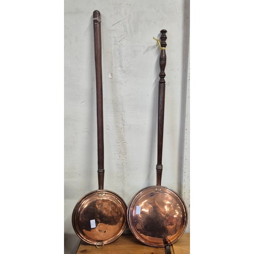 364 - Two copper warming pans