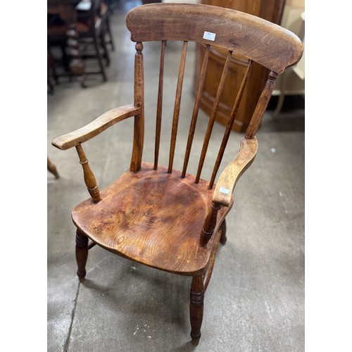 234 - A Victorian elm and beech farmhouse kitchen chair