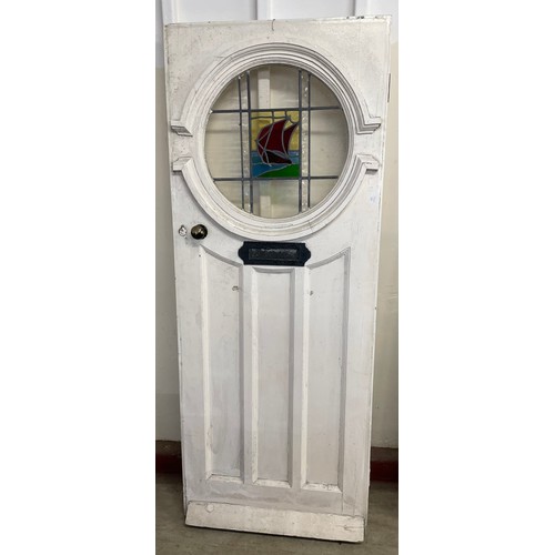 312 - An Art Deco stained glass door