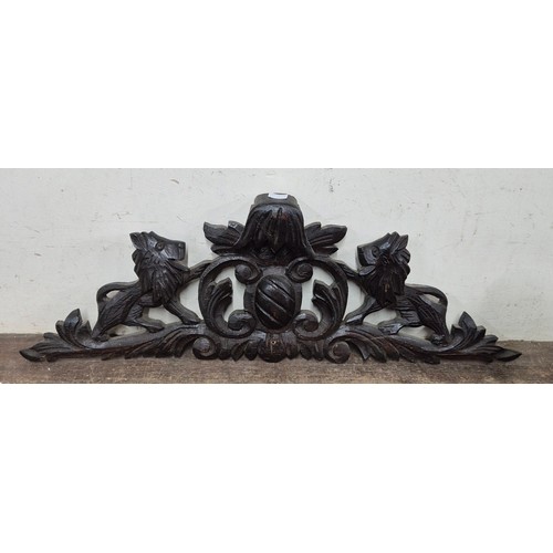 365 - A 19th Century carved oak pelmet