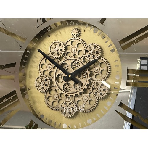 3096 - A large mirror faced moving gear clock