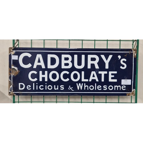 368 - A Cadburys Chocolate enamelled metal advertising sign