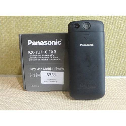 6100 - Panasonic easy to use black mobile phone, model no: kx-tu110 exb *This lot is subject to VAT