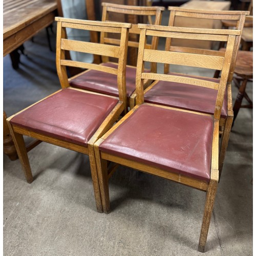 242 - A set of four oak chapel chairs