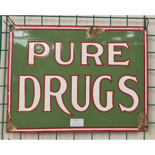 370 - A Pure Drugs enamelled metal chemists sign