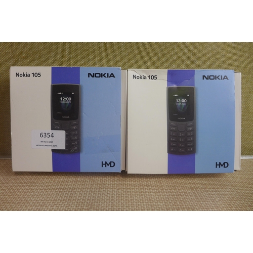 6103 - Two Nokia 105 dual sim mobile phones, model no: TA-1557 *This lot is subject to VAT