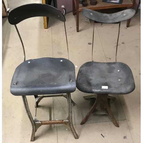 346 - Two industrial machinist stools