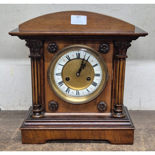 387 - A late 19th Century German HAC walnut 8-day mantel clock