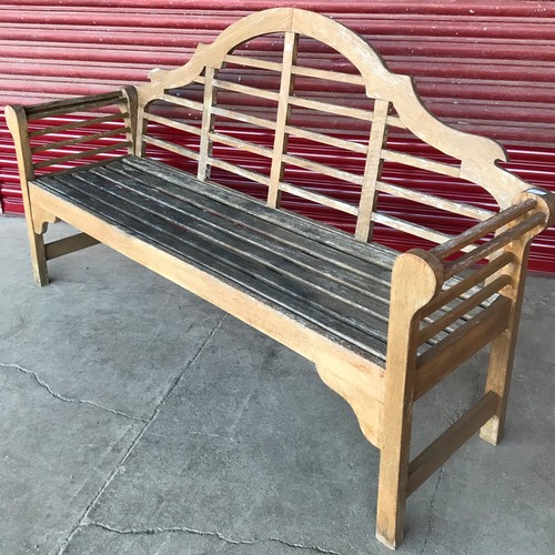 350 - A Lutyens style teak garden bench