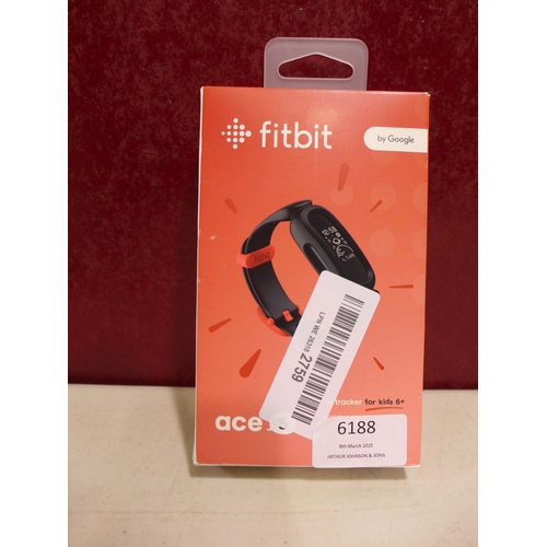 6138 - Fitbit Ace 3 activity tracker for kids with black and red wristband *This lot is subject to VAT