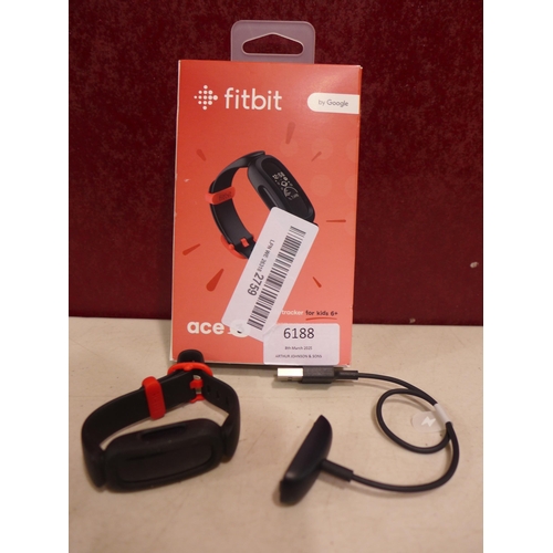 6138 - Fitbit Ace 3 activity tracker for kids with black and red wristband *This lot is subject to VAT