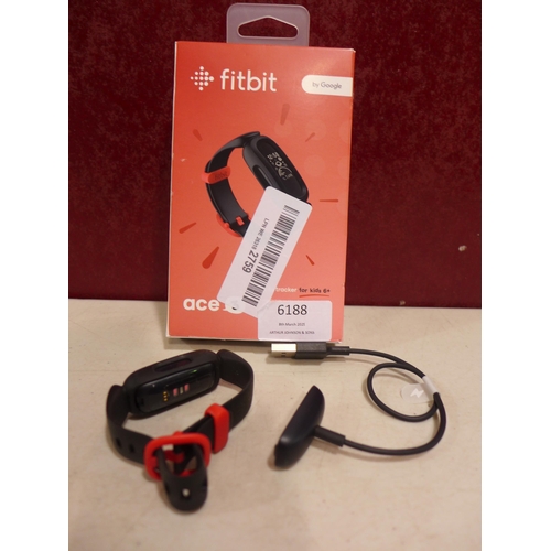 6138 - Fitbit Ace 3 activity tracker for kids with black and red wristband *This lot is subject to VAT