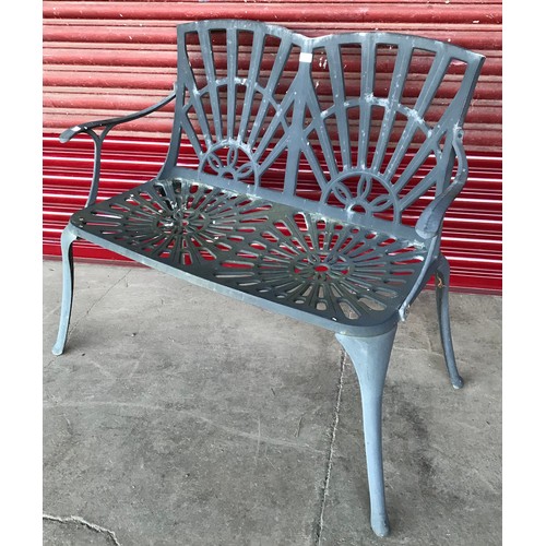 351 - A cast alloy garden bench