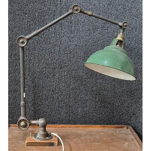 393 - A vintage Maxlume articulated industrial anglepoise lamp **Sold as scrap, failed PAT test due to ear... 