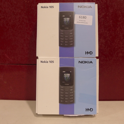 6146 - Two Nokia 105 dual sim mobile phones, model no: TA-1557 *This lot is subject to VAT