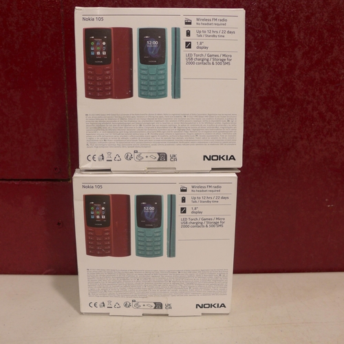 6146 - Two Nokia 105 dual sim mobile phones, model no: TA-1557 *This lot is subject to VAT