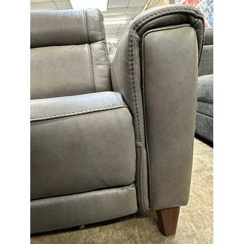 3211 - Aiden & Ivy Spencer dark grey leather 2.5 seater sofa, original RRP £916.66 + VAT (4226-43) *This lo... 