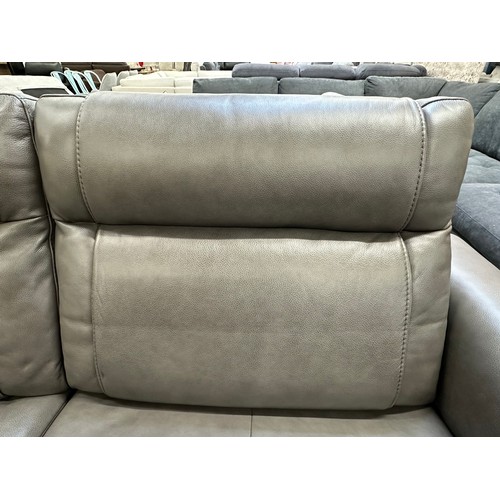 3211 - Aiden & Ivy Spencer dark grey leather 2.5 seater sofa, original RRP £916.66 + VAT (4226-43) *This lo... 