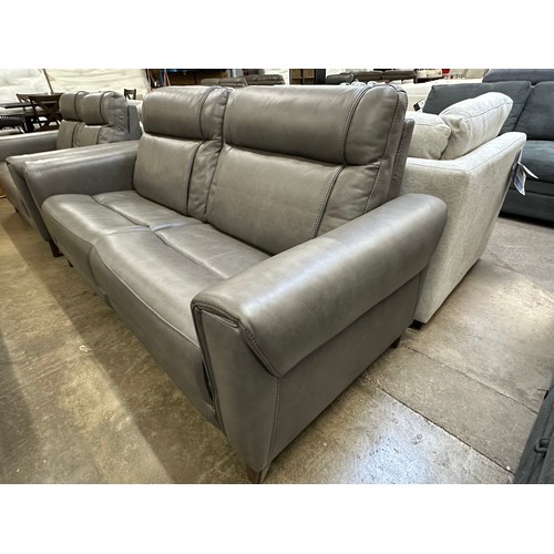 3211 - Aiden & Ivy Spencer dark grey leather 2.5 seater sofa, original RRP £916.66 + VAT (4226-43) *This lo... 