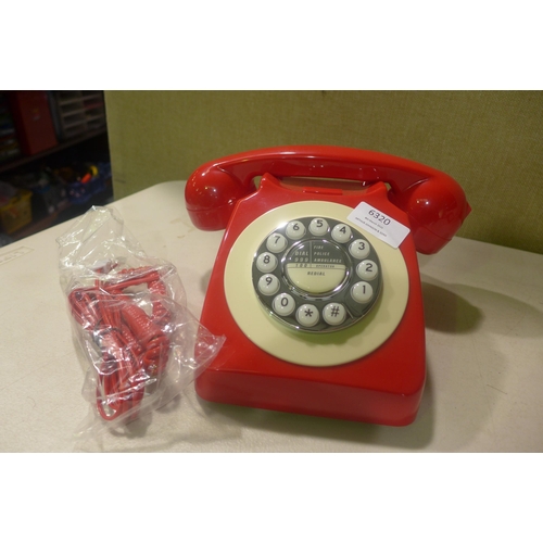 6015 - Ben Ross red and cream vintage style telephone and Ben Ross big button phone *This lot is subject to... 