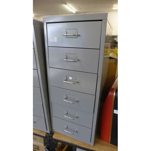 5251 - Three five drawer under desk filling cabinets