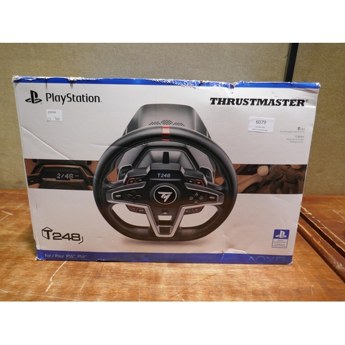 6079 - T-248 Thrustmaster Playstation racing wheel and pedals, original RRP £199.99 + VAT (354-508) *This l... 