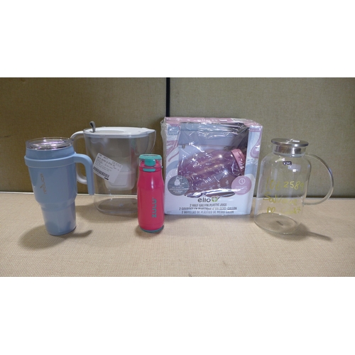 6021 - Brita Maxtra XL style jug, Ello water bottle, King crystal pitcher and a stainless steel mug (354-71... 