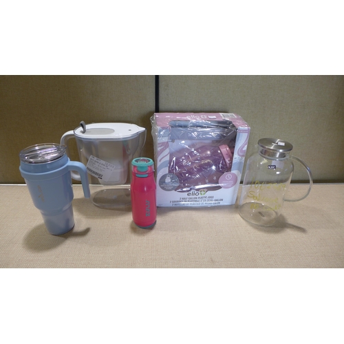 6021 - Brita Maxtra XL style jug, Ello water bottle, King crystal pitcher and a stainless steel mug (354-71... 