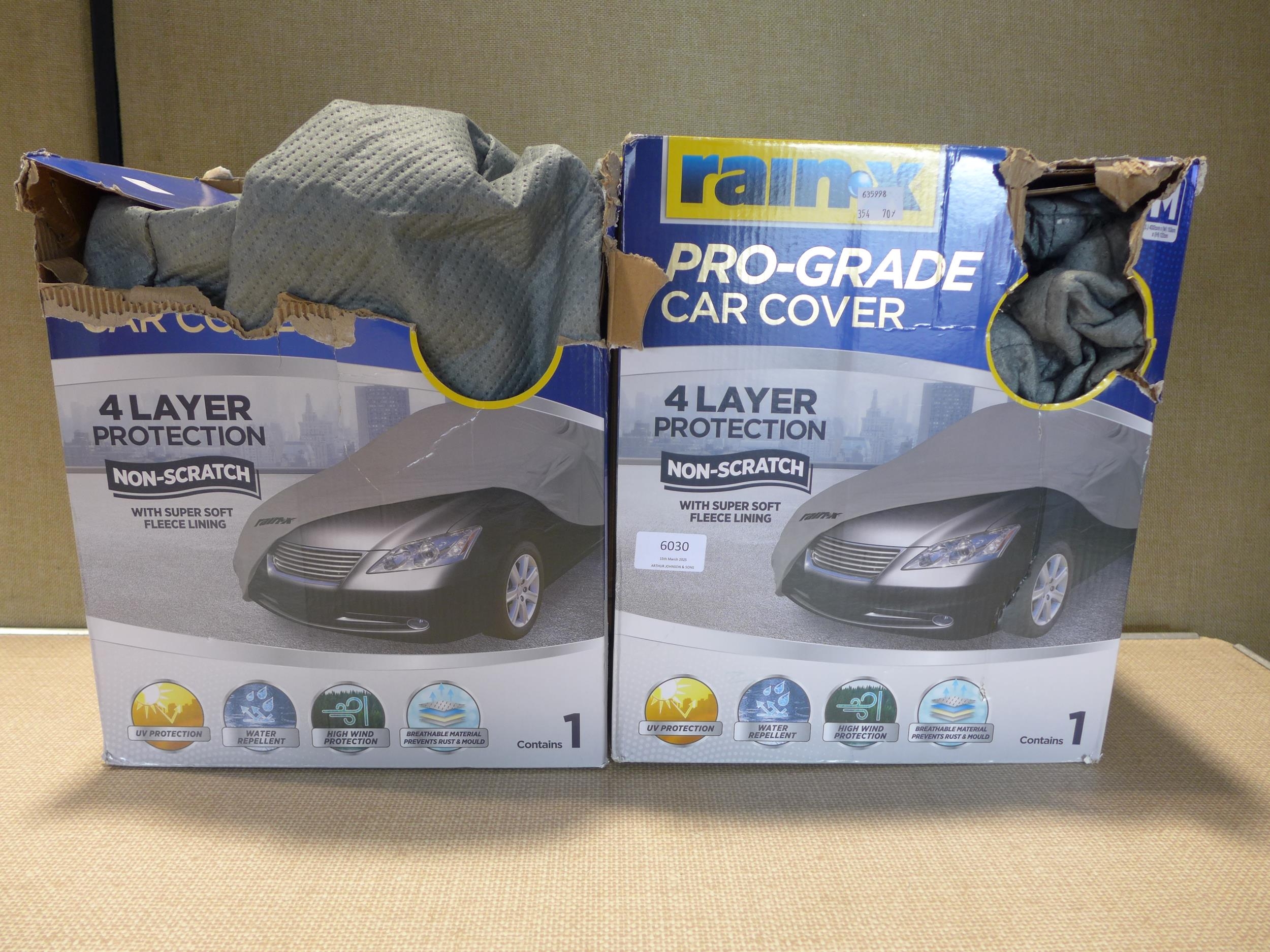 Two Rain X pro-grade car covers (354-709,710) *This lot is subject to VAT