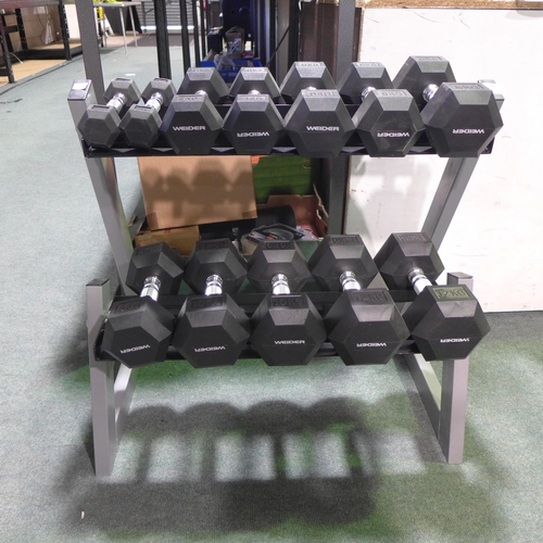 6061A - Weider dumbell kit with rack, original RRP £289.99 + VAT (354-277) *This lot is subject to VAT