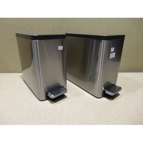 6237 - Two Eko 6.7L stainless steel step bins  (353-160) *This lot is subject to VAT