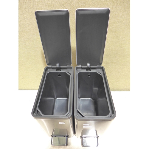 6237 - Two Eko 6.7L stainless steel step bins  (353-160) *This lot is subject to VAT