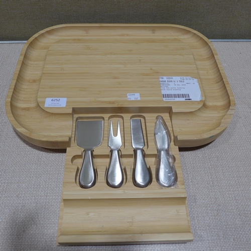 6252 - Bamboo Cheese board with tools and a Miu vegetable chopper  (353-237,253) *This lot is subject to VA... 