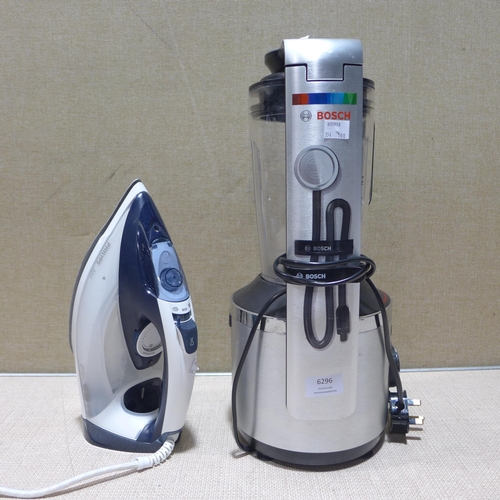 6296 - Philips Azur steam iron and a Bosch Vitapower blender  (354-499,500) *This lot is subject to VAT