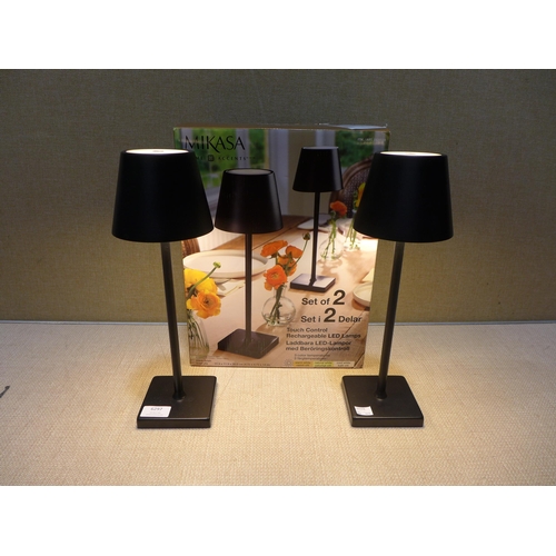 6297 - Two black Mikasa touch LED lamps  (354-629) *This lot is subject to VAT