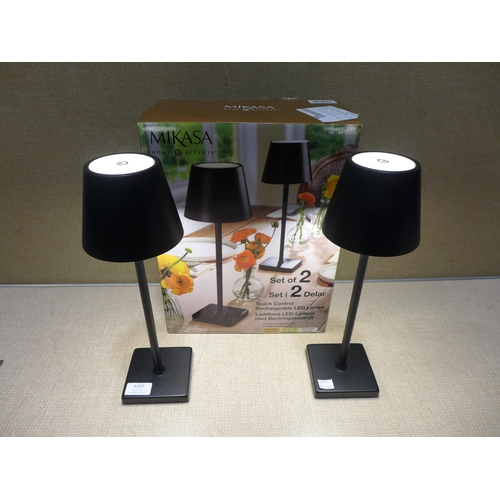 6297 - Two black Mikasa touch LED lamps  (354-629) *This lot is subject to VAT