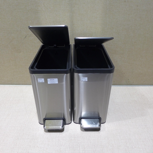 6324 - Two Eko 6.7l stainless steel step bins    (354-453) *This lot is subject to VAT