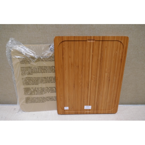 6363 - Bamboo cutting board with 7 mats (354-156) *This lot is subject to VAT