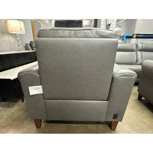 3216A - Aiden & Ivy spencer dark grey electric reclining leather armchair, original RRP £541.66 + VAT (4225-... 