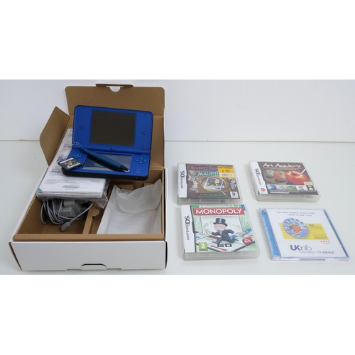 8007 - A Nintendo DS XL, three games, boxed and one loose