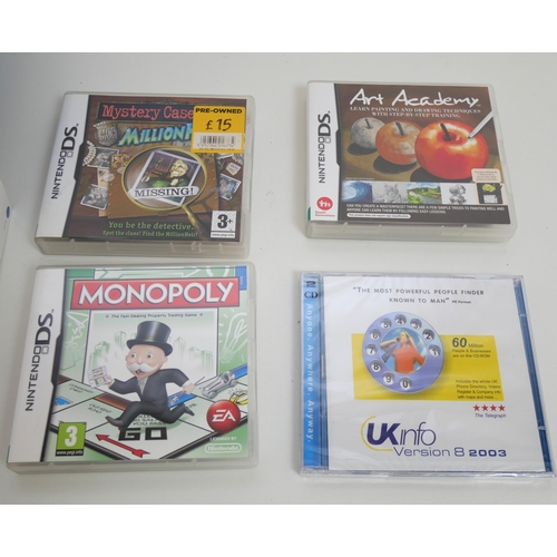 8007 - A Nintendo DS XL, three games, boxed and one loose