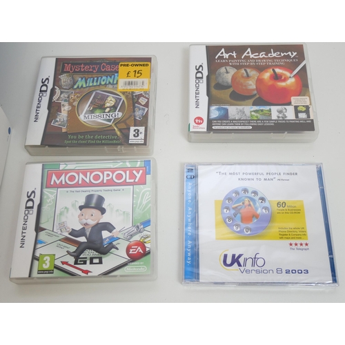 8007 - A Nintendo DS XL, three games, boxed and one loose