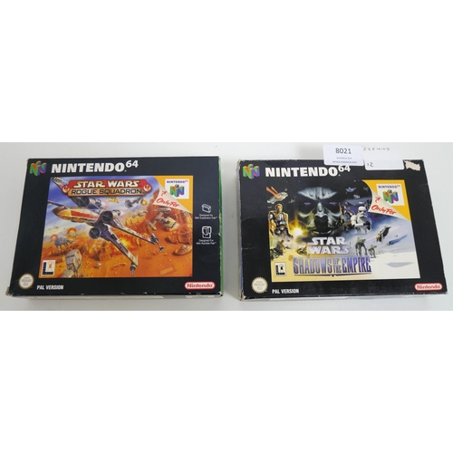 8021 - Two complete in box Nintendo 64 games including Star Wars Rogue Squadron and Star Wars Shadows of th... 